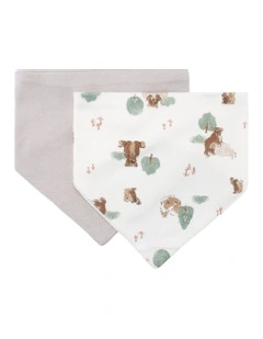 Willow Bear Jersey Bib 2 Pack in Grey