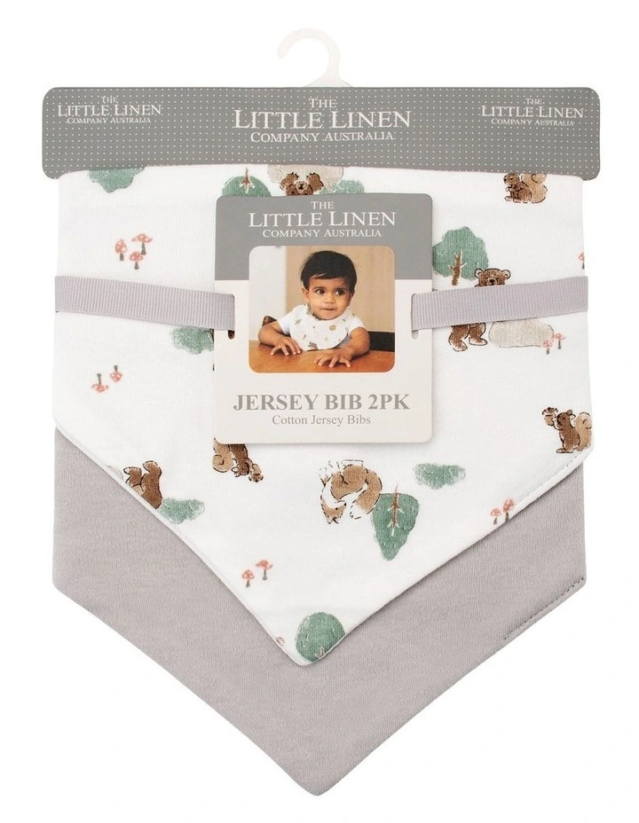 Willow Bear Jersey Bib 2 Pack in Grey image 2
