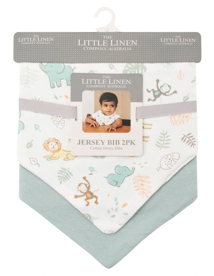 Savannah Giraffe Jersey Bib 2Pack in Blue image 2
