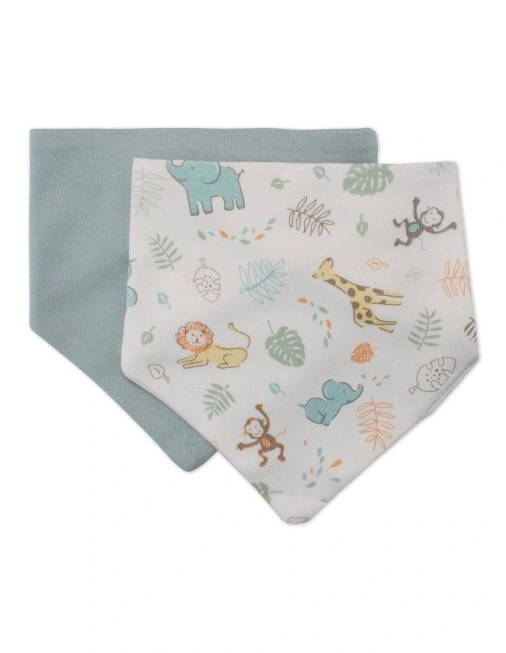 Savannah Giraffe Jersey Bib 2Pack in Blue image 2