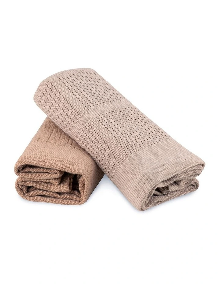 Cellular Blanket 2 Pack in Iced Coffee image 3