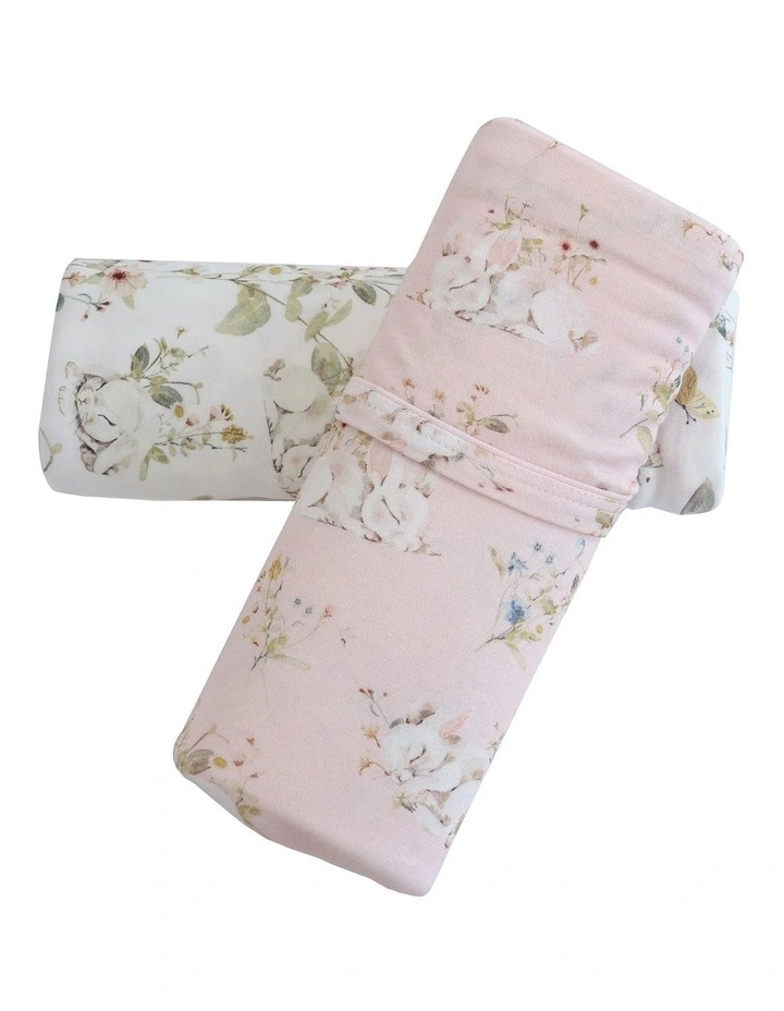 Sleeping Bunny Jersey Wraps 2 Pack in Multi image 1