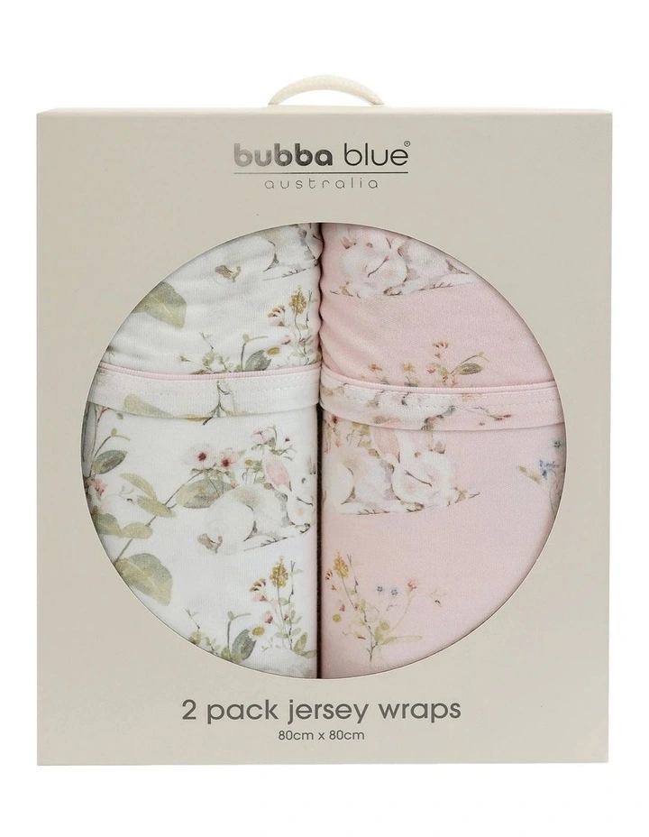 Sleeping Bunny Jersey Wraps 2 Pack in Multi image 2