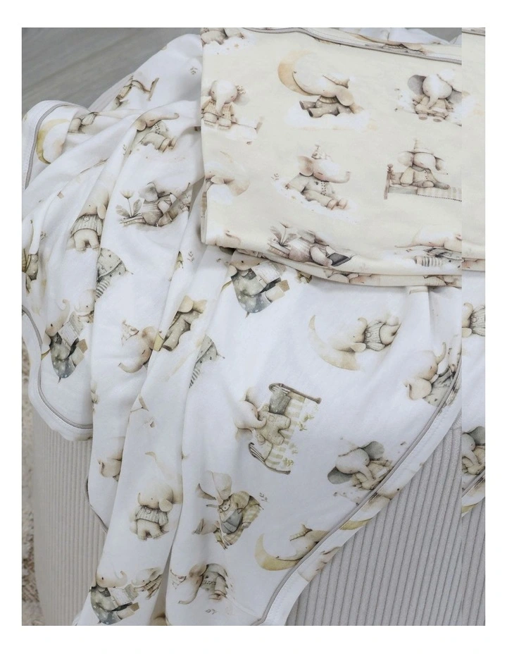Elephant Bedtime Jersey Wraps 2 Pack in Beige/White image 5