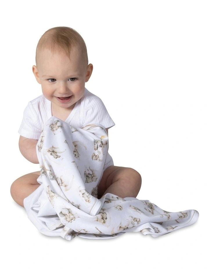 Elephant Bedtime Jersey Wraps 2 Pack in Beige/White image 7