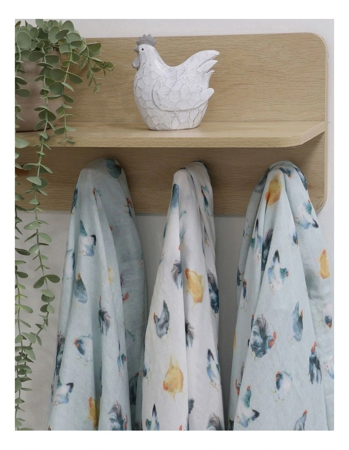 Little Rooster Muslin Wraps 3Pack in Multi image 2