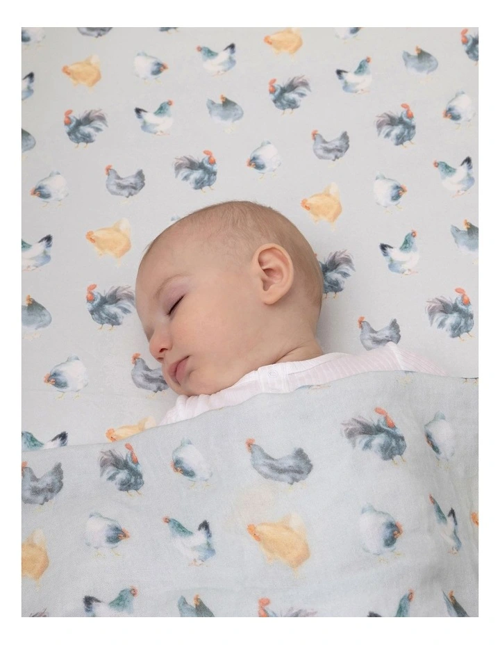 Little Rooster Muslin Wraps 3Pack in Multi image 5