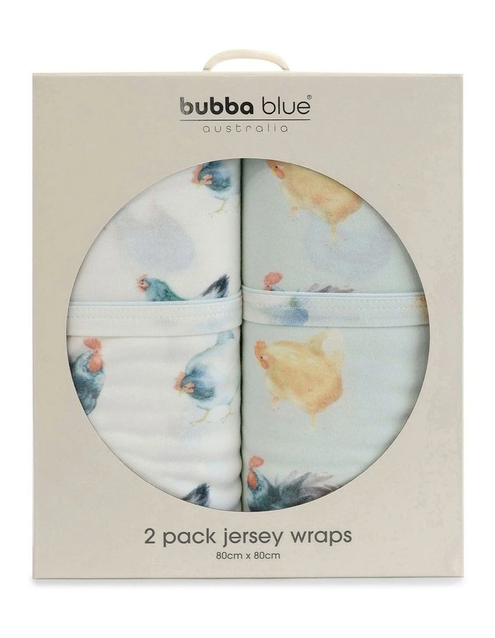 Little Rooster Jersey Wraps 2Pack in Multi image 3