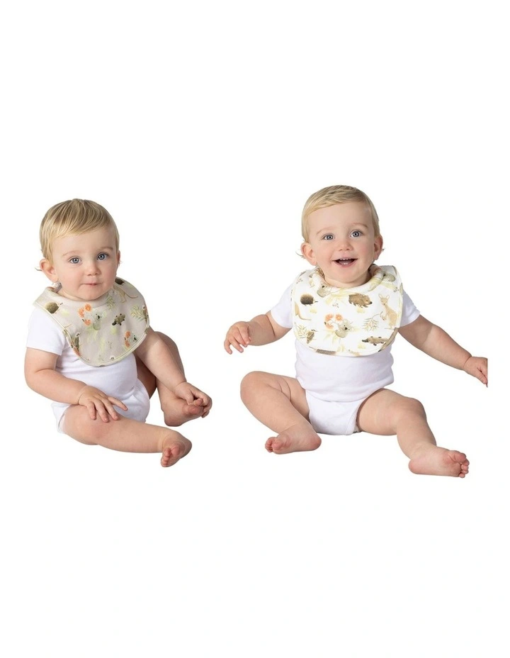 Aussie Animals Dribble Bibs 2 Pack in Multi image 2