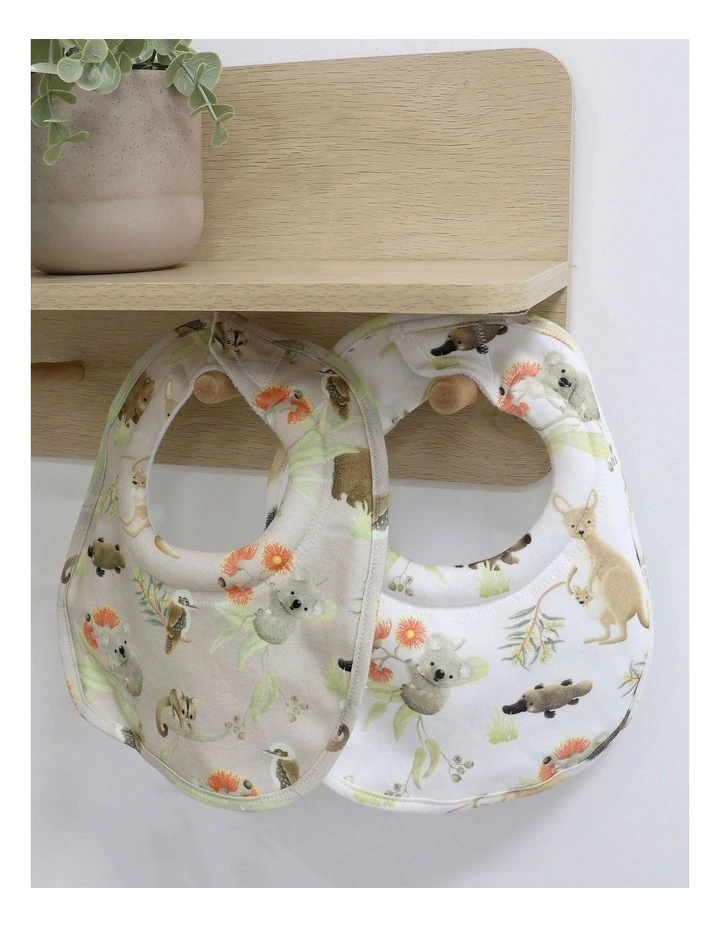 Aussie Animals Dribble Bibs 2 Pack in Multi image 3