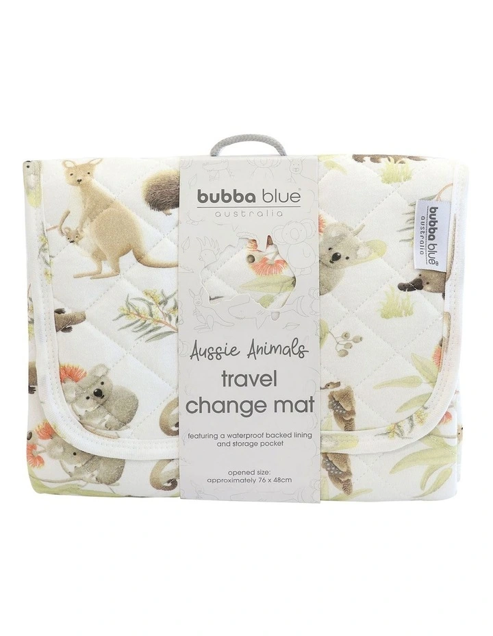 Aussie Animals Travel Change Mat in White image 3