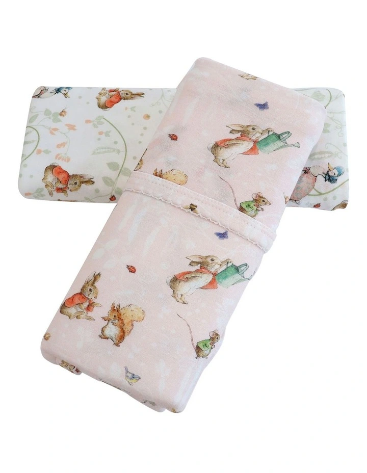 Flopsy Mopsy and Cottontail Jersey Wraps 2 Pack in Pink image 1