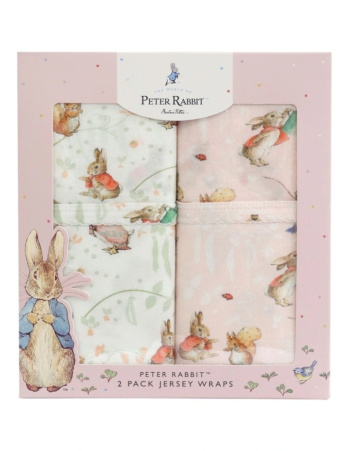 Flopsy Mopsy and Cottontail Jersey Wraps 2 Pack in Pink image 2