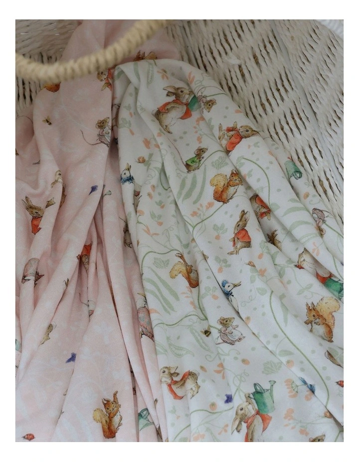 Flopsy Mopsy and Cottontail Jersey Wraps 2 Pack in Pink image 2