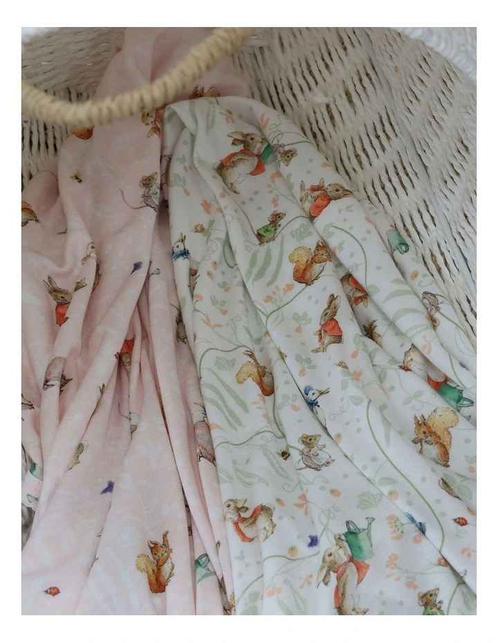 Flopsy Mopsy and Cottontail Jersey Wraps 2 Pack in Pink image 3