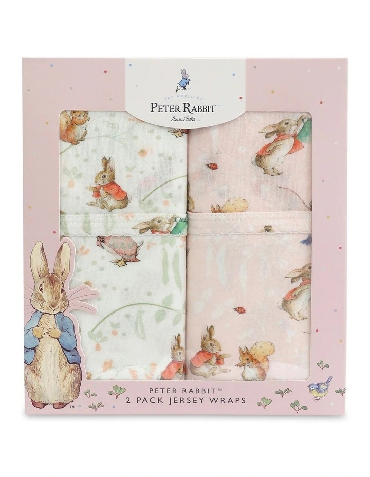 Flopsy Mopsy and Cottontail Jersey Wraps 2 Pack in Pink image 3