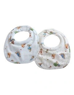 Peter Rabbit And Benjamin Bunny Dribble Bibs 2 Pack in Blue