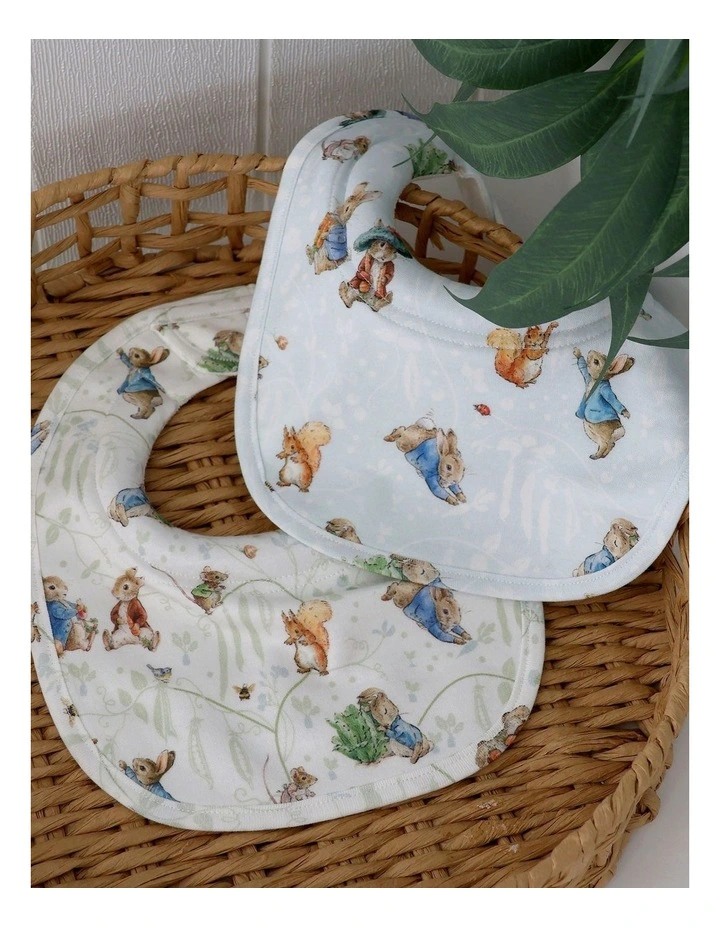 Peter Rabbit And Benjamin Bunny Dribble Bibs 2 Pack in Blue image 3