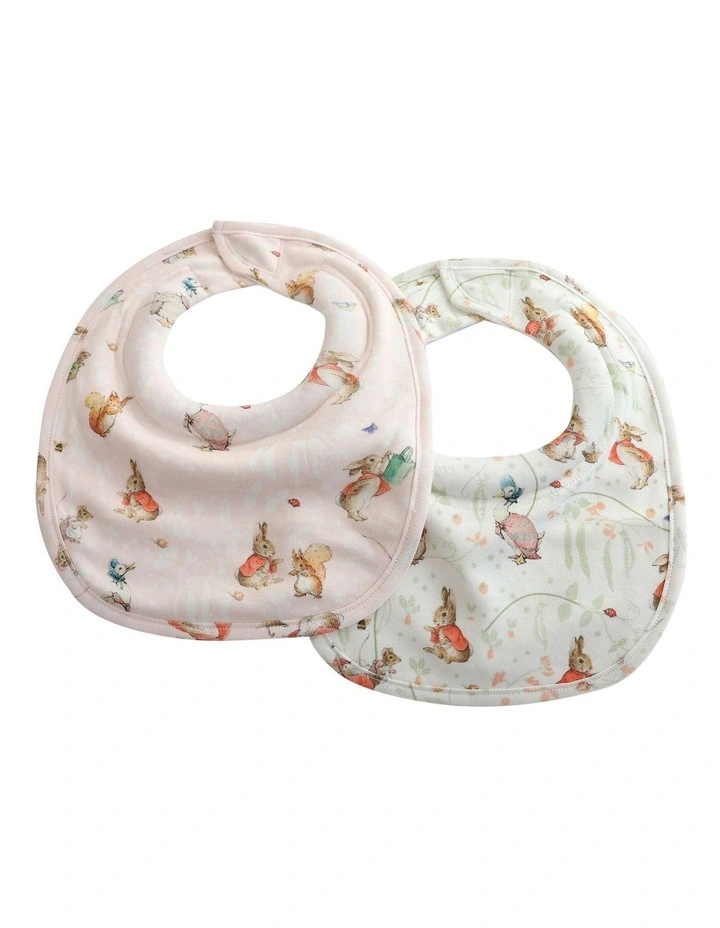 Flopsy Mopsy And Cotton Tail Dribble Bibs 2 Pack in Pink image 1