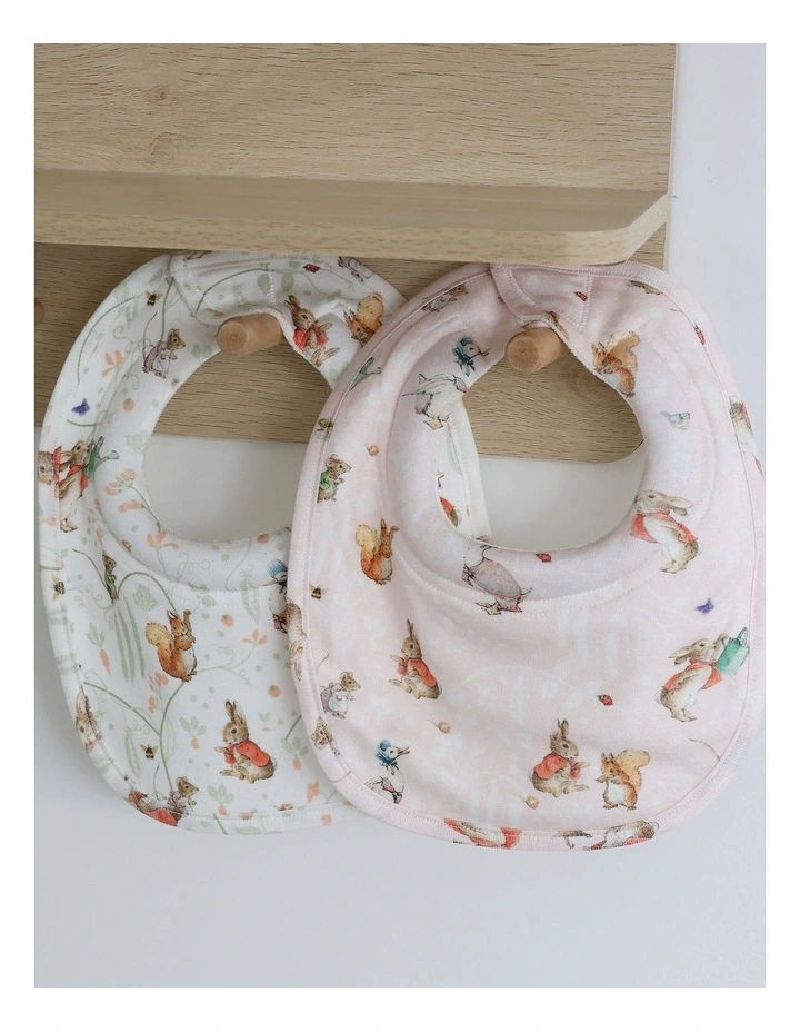 Flopsy Mopsy And Cotton Tail Dribble Bibs 2 Pack in Pink image 3