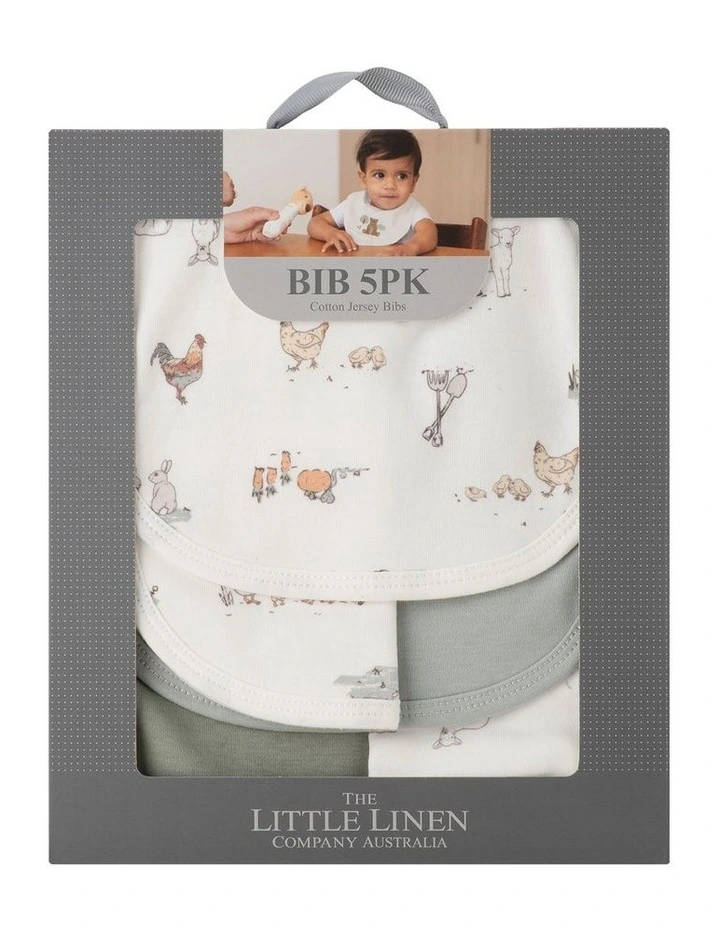 Farmyard Lamb Jersey Bib 5 Pack in Multi image 1