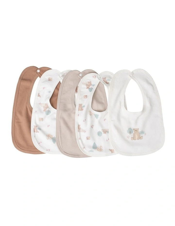Bushland Bear Jersey Bib 5 Pack in Multi image 3