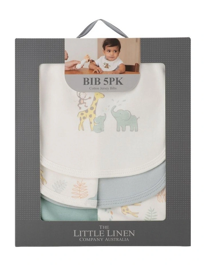 Savanna Giraffe Jersey Bib 5 Pack in Multi image 1