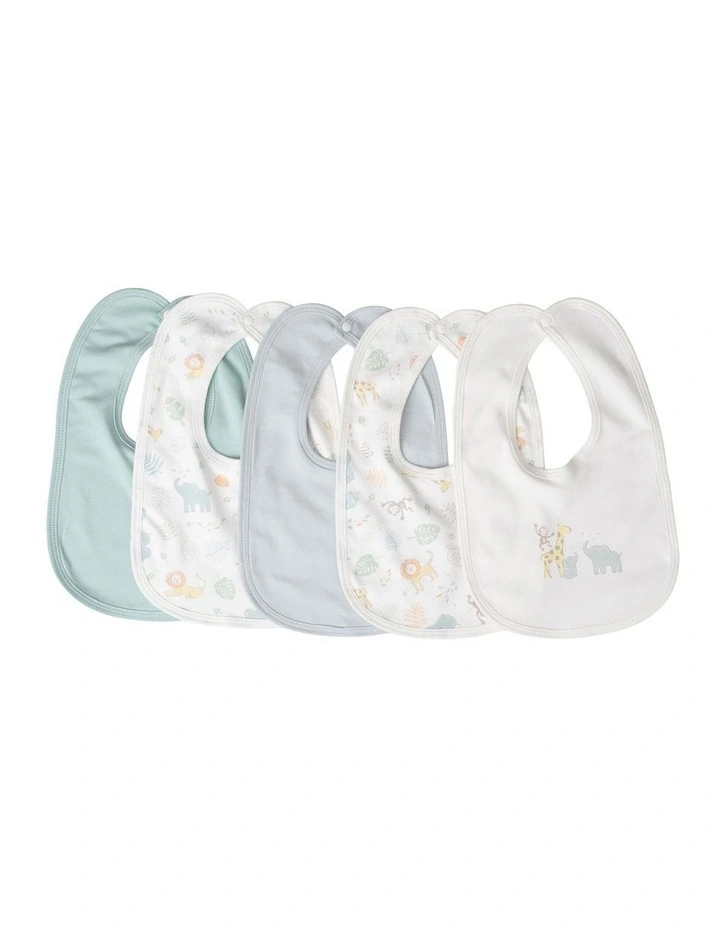 Savanna Giraffe Jersey Bib 5 Pack in Multi image 3