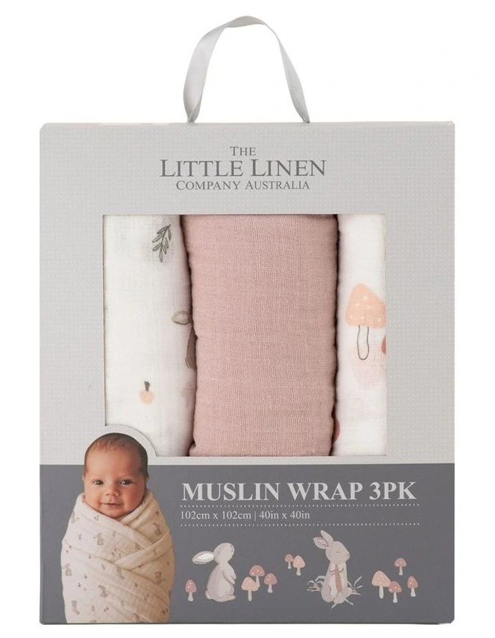 Muslin Wraps Pack of 3 in Harvest Bunny image 1