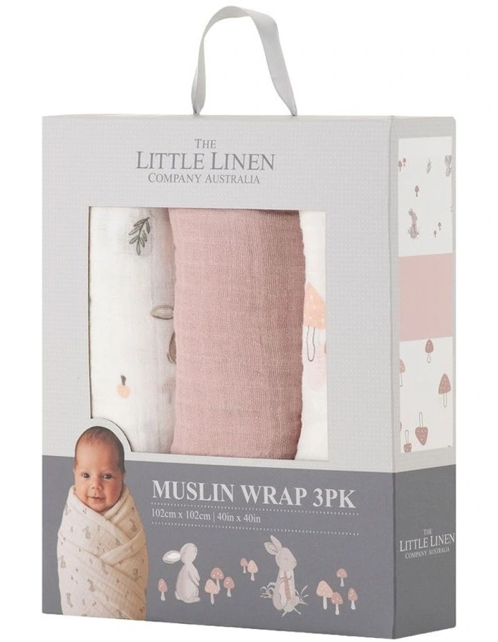 Muslin Wraps Pack of 3 in Harvest Bunny image 2