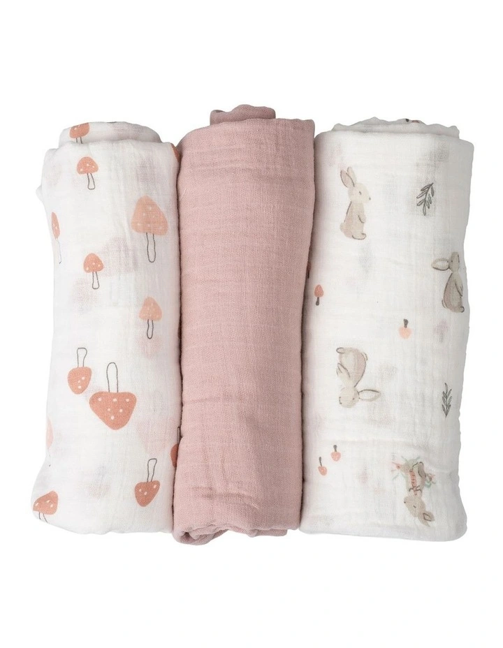 Muslin Wraps Pack of 3 in Harvest Bunny image 5