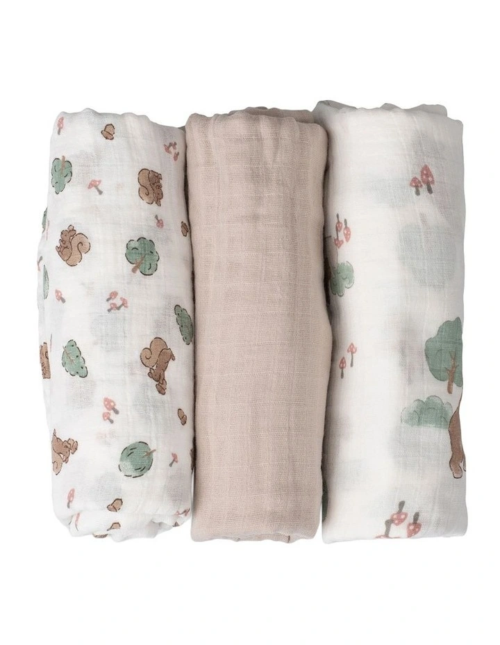 Muslin Wraps Pack of 3 in Bushland Bear image 4
