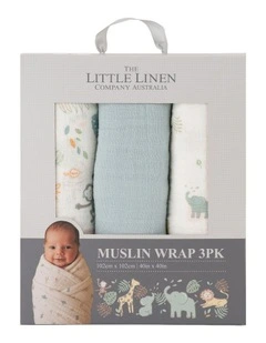 Muslin Wraps Pack of 3 in Savanna Giraffe
