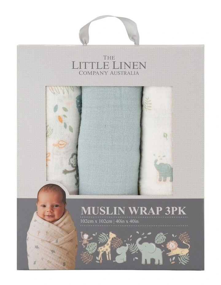 Muslin Wraps Pack of 3 in Savanna Giraffe image 1