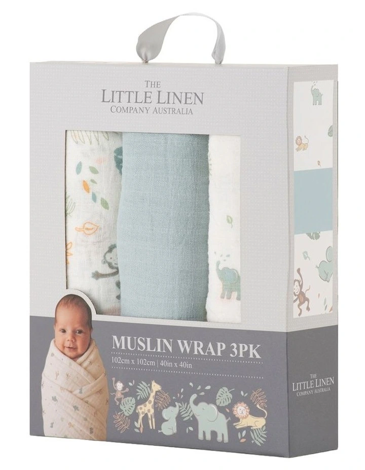Muslin Wraps Pack of 3 in Savanna Giraffe image 2