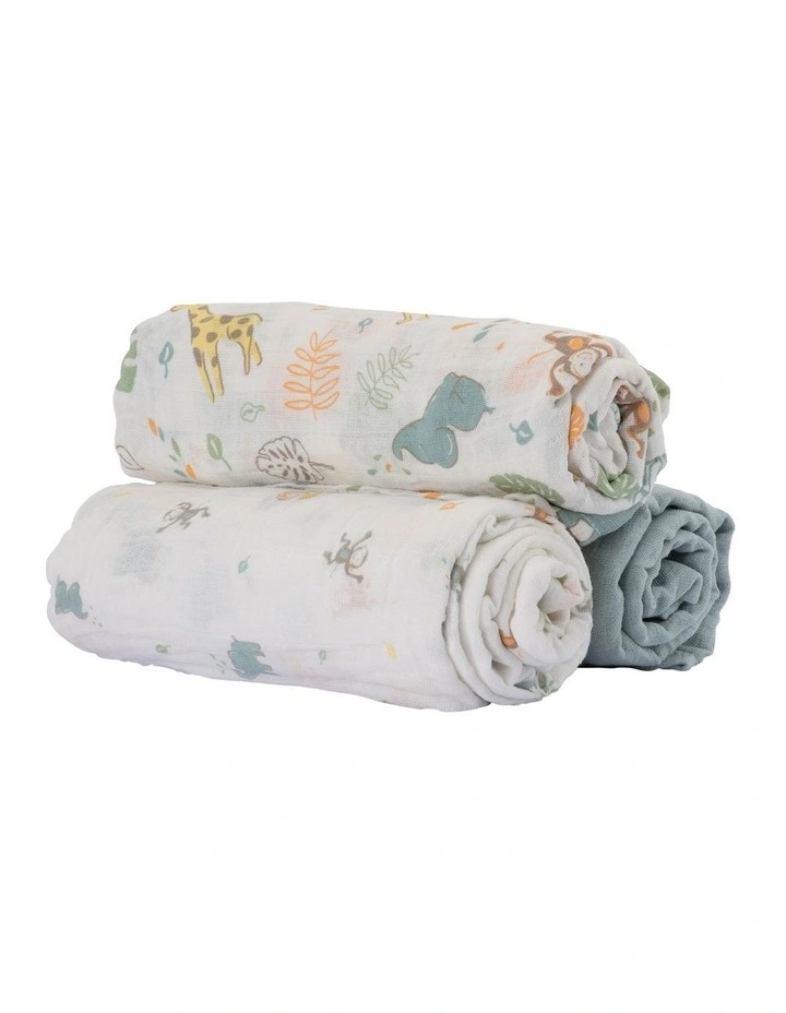 Muslin Wraps Pack of 3 in Savanna Giraffe image 3