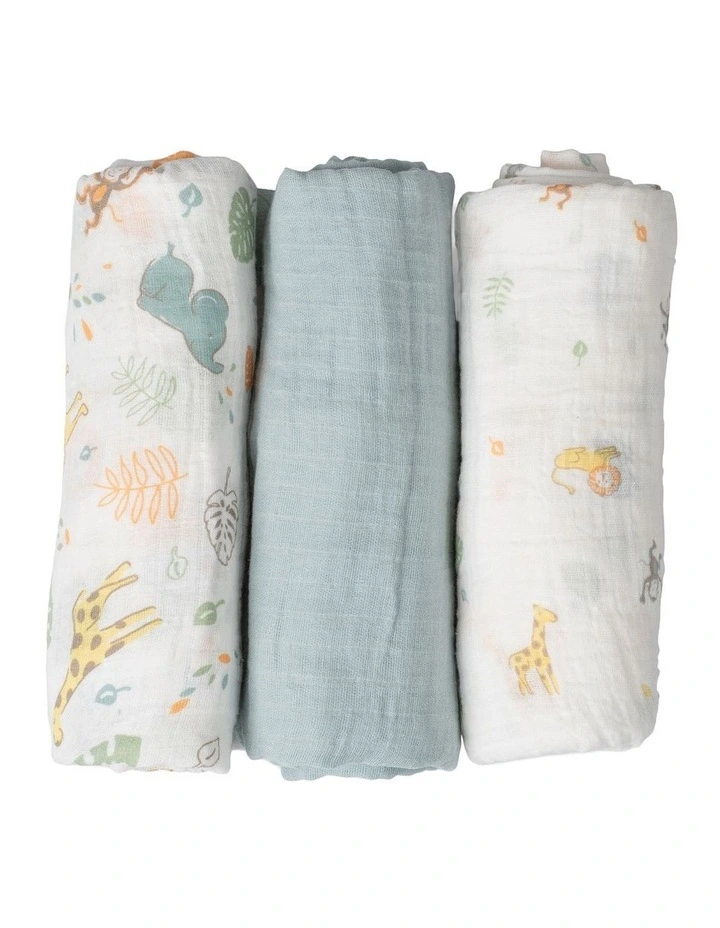 Muslin Wraps Pack of 3 in Savanna Giraffe image 5