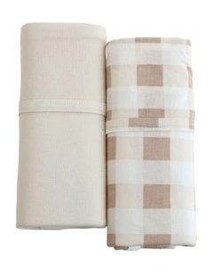 Sundae Jersey Swaddle Wraps 2 Pack in Chestnut