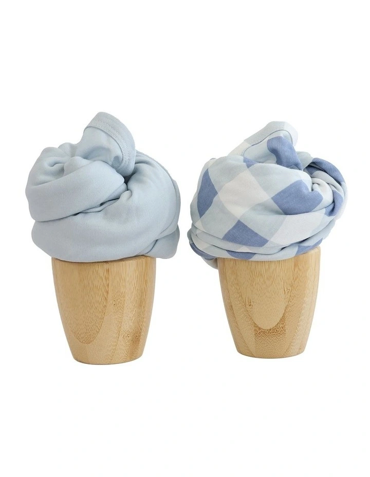 Sundae Jersey Swaddle Wraps 2 Pack in Blueberry image 2