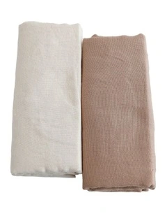 Sundae Muslin Wraps 2 Pack in Chestnut