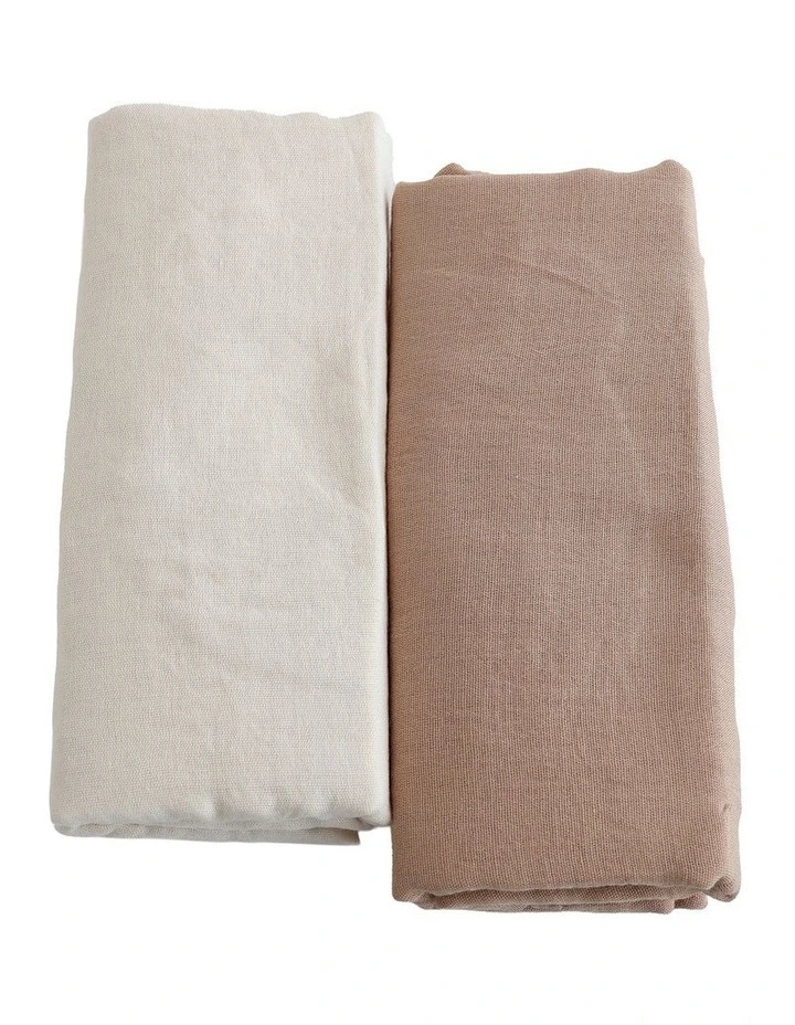 Sundae Muslin Wraps 2 Pack in Chestnut image 1