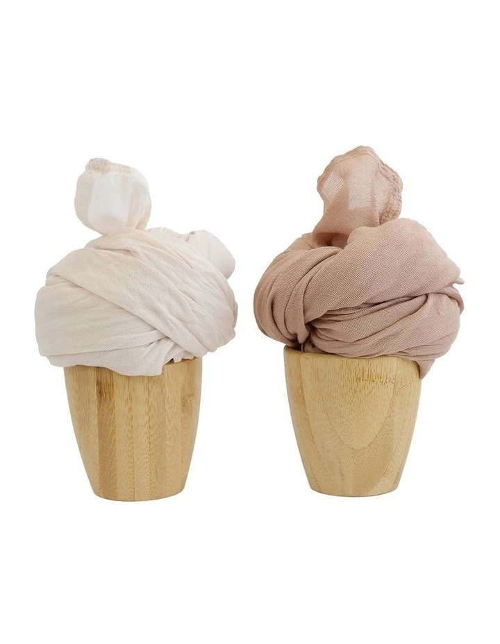 Sundae Muslin Wraps 2 Pack in Chestnut image 2