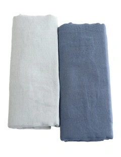 Sundae Muslin Wraps Pack of 2 in Blueberry
