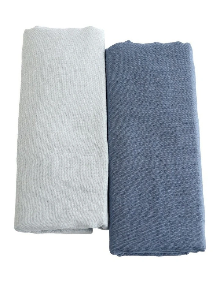 Sundae Muslin Wraps Pack of 2 in Blueberry image 1