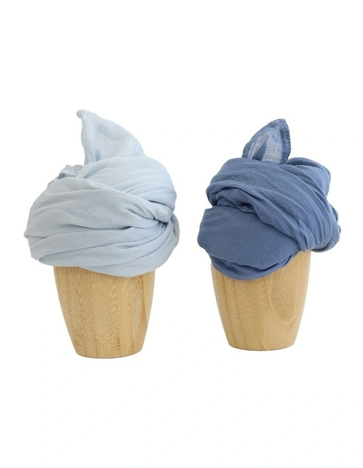 Sundae Muslin Wraps Pack of 2 in Blueberry image 2