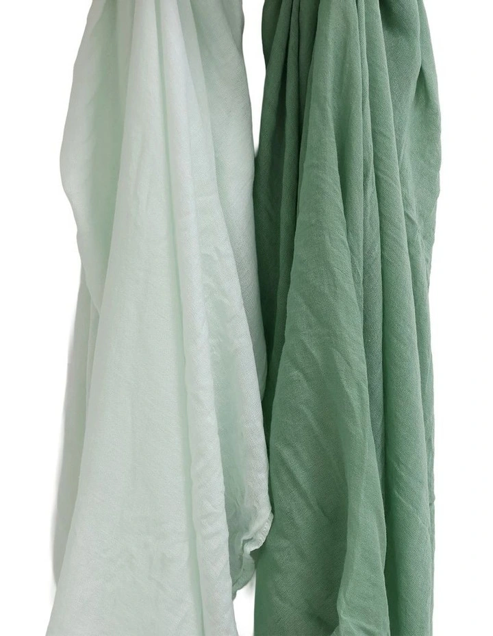 Sundae Muslin Wraps Pack of 2 in Greentea image 5
