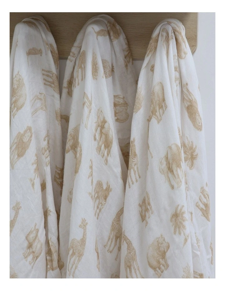 Serengeti Muslin Wraps 3 Pack in Beige image 4