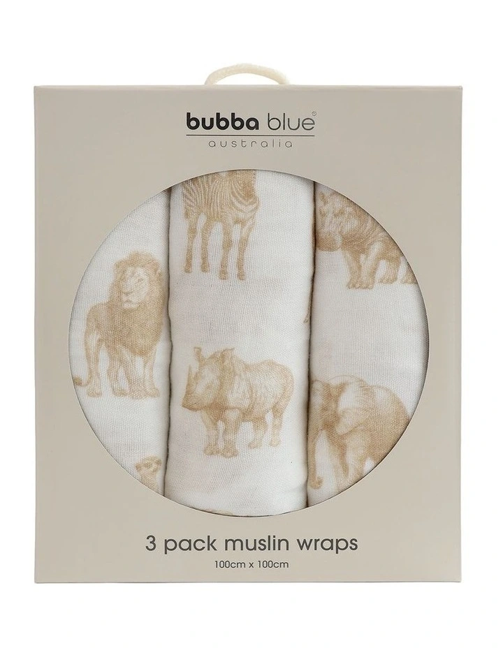 Serengeti Muslin Wraps 3 Pack in Beige image 7