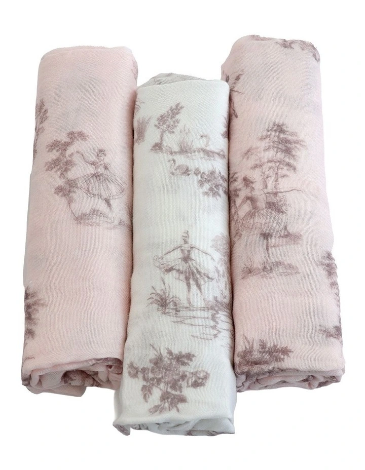 Swan Lake Muslin Wraps 3 Pack in Multi image 1