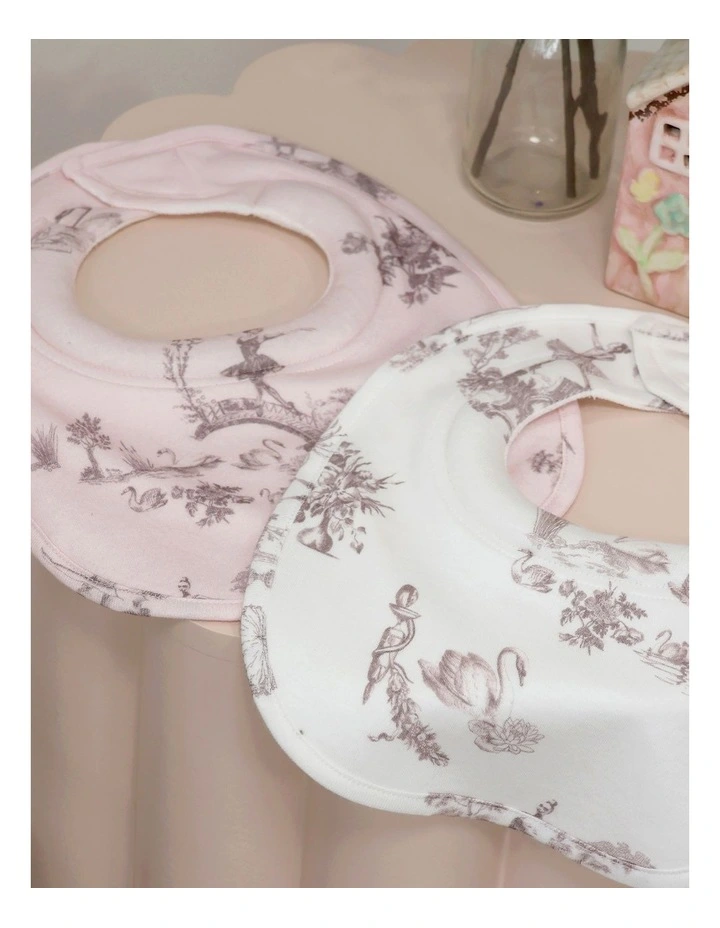 Swan Lake Dribble Bibs 2 Pack in Multi image 3